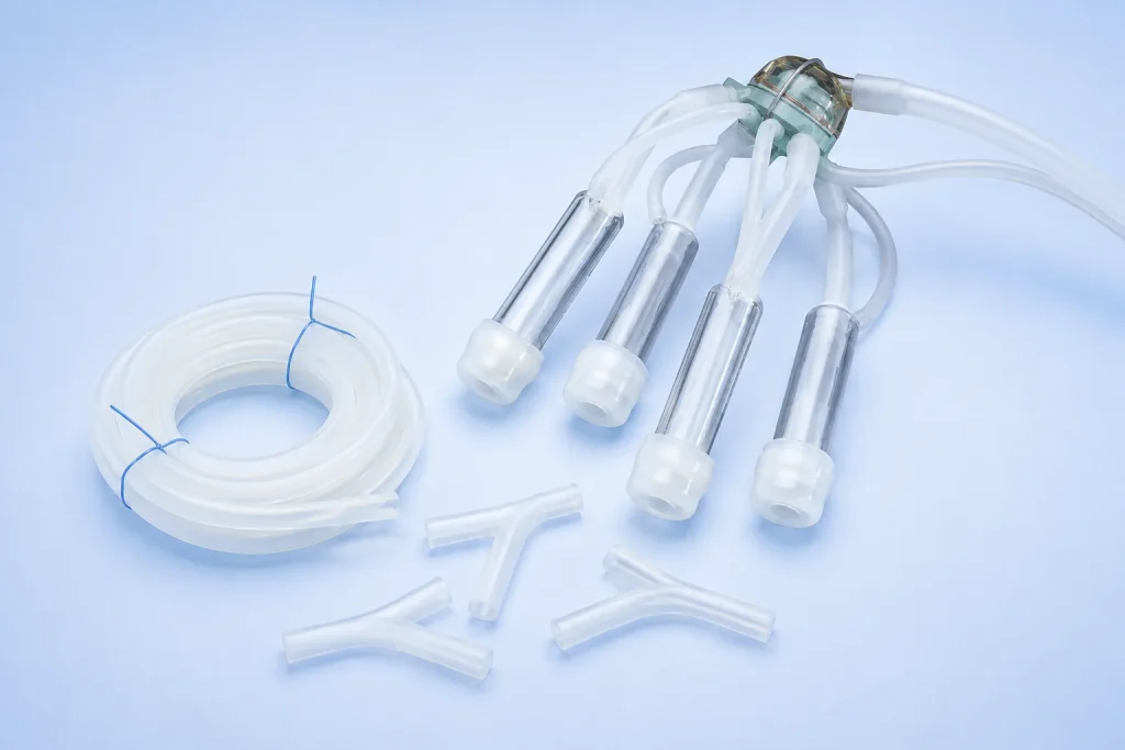 Silicone hoses and milking components