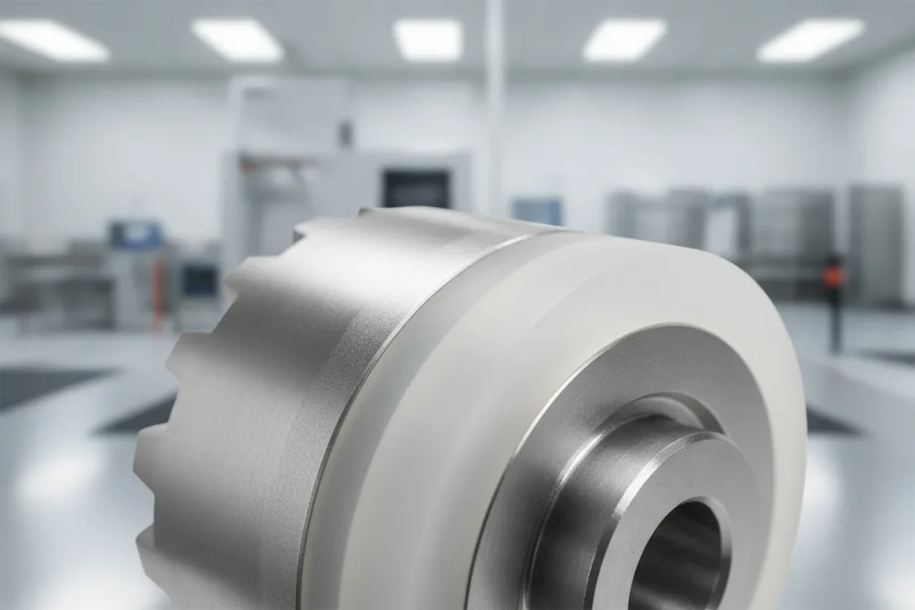 Silicone component inside industrial equipment