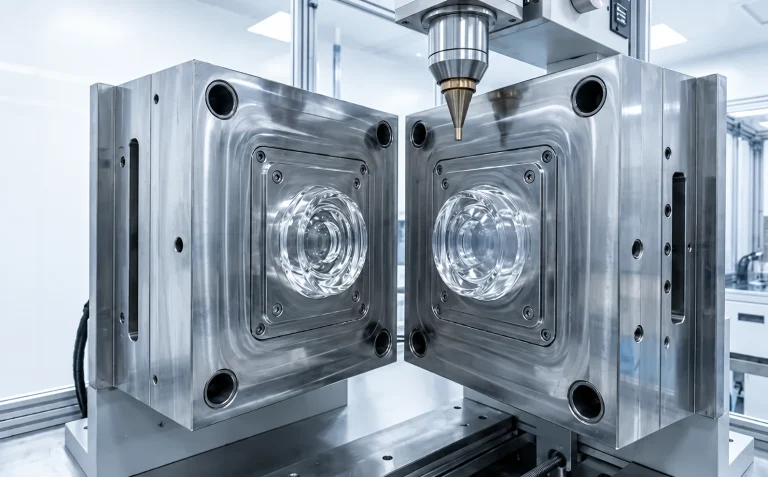 Open metal mold used for silicone component tooling