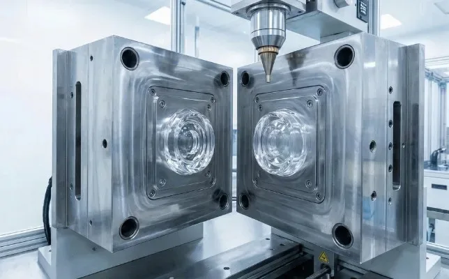 Open metal mold used for silicone component tooling