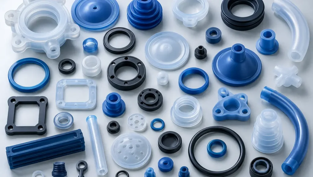 Range of moulded silicone seals, membranes and gaskets
